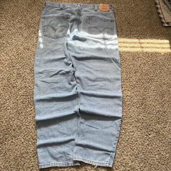 Levis 550 Jeans Mens 40x34 Blue Denim Relaxed Fit Straight Leg Retro Work Pants - Picture 1 of 7